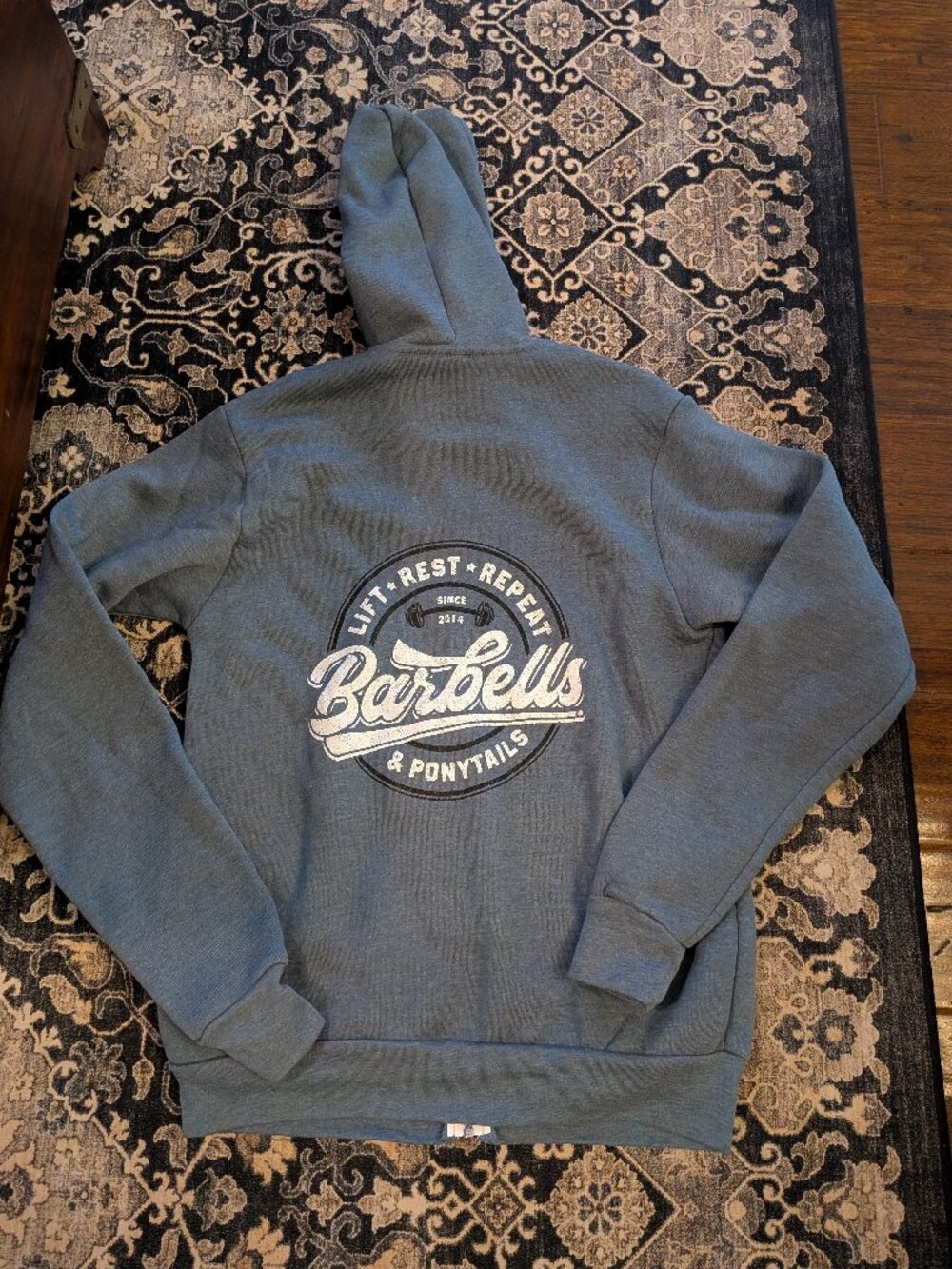 Barbells And Ponytails Zip-Up Logo Hoodie Sz S NEW